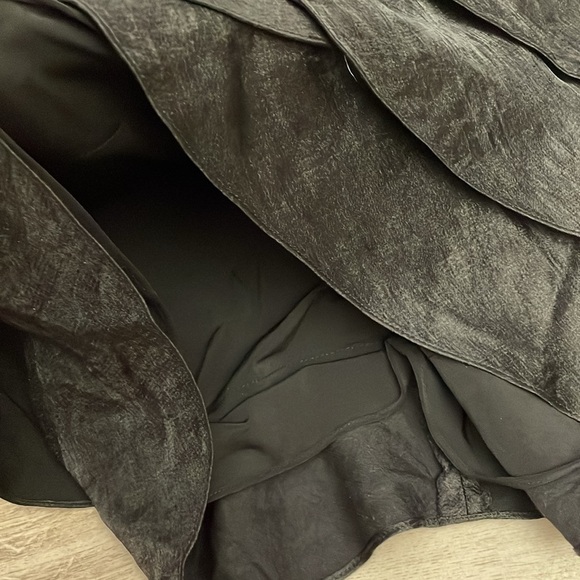 Aidan Mattox Niteline Black Shimmer Sleeveless Shutter Tiered Dress Size 12 - Picture 9 of 15